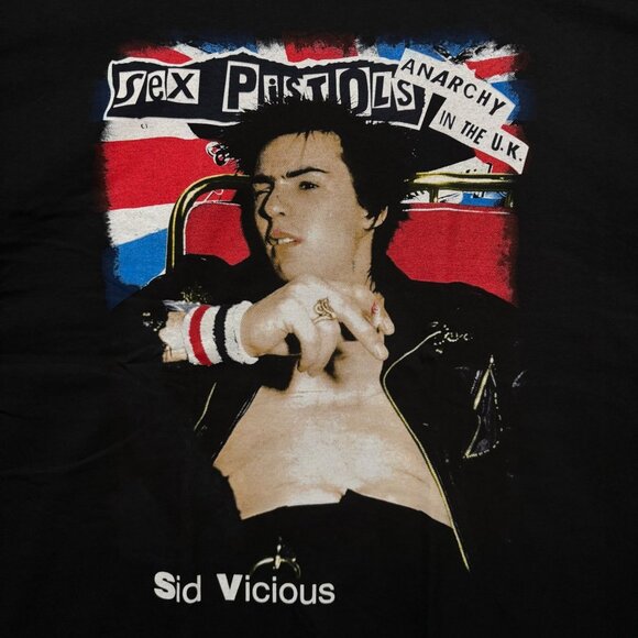 Sex Pistols Anarchy in the UK Sid Vicious Punk Rock Band T-Shirt Size Large - Picture 2 of 4